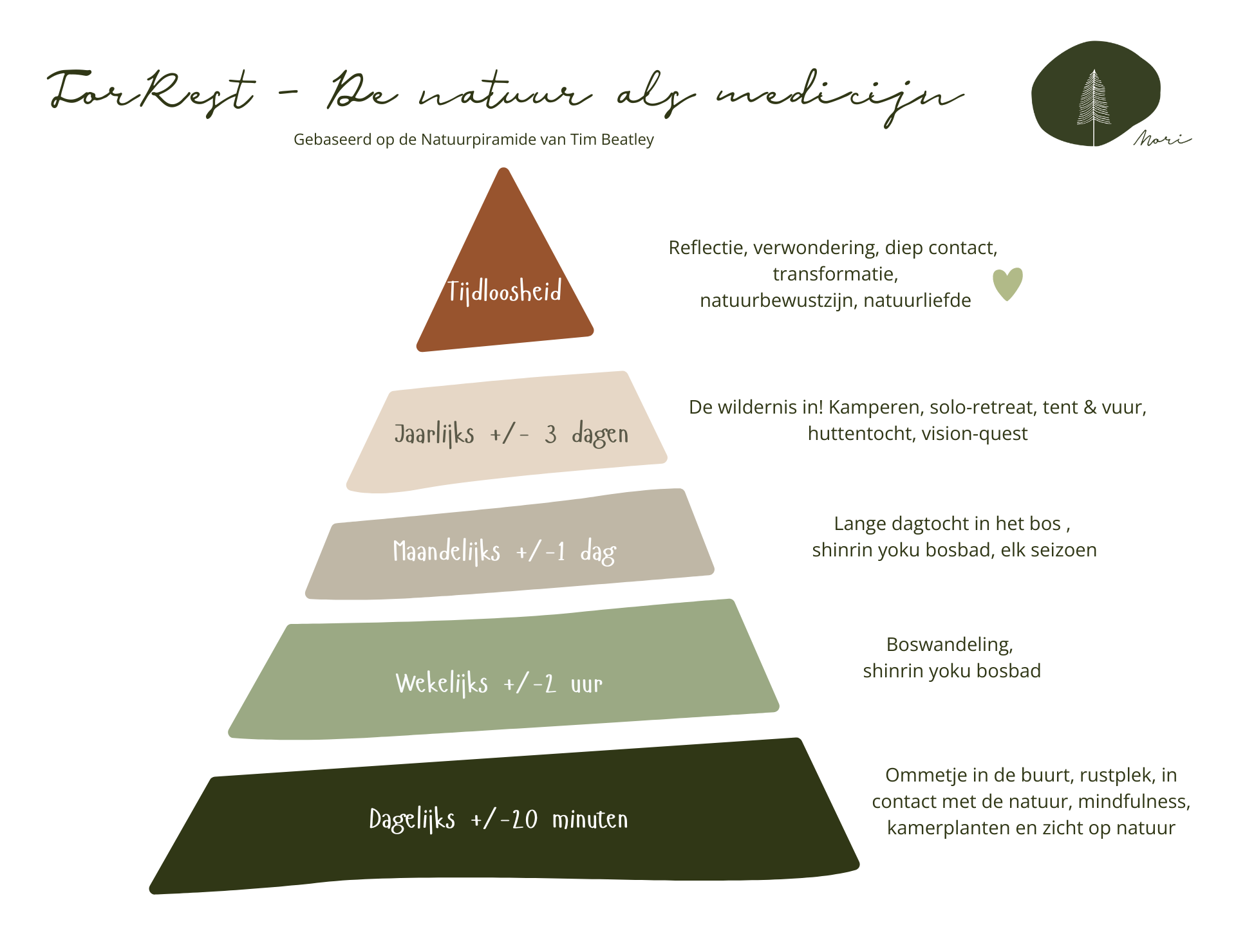 Mori - Forrest Natuurpiramide van Tim Beatley - de natuur als medicijn 